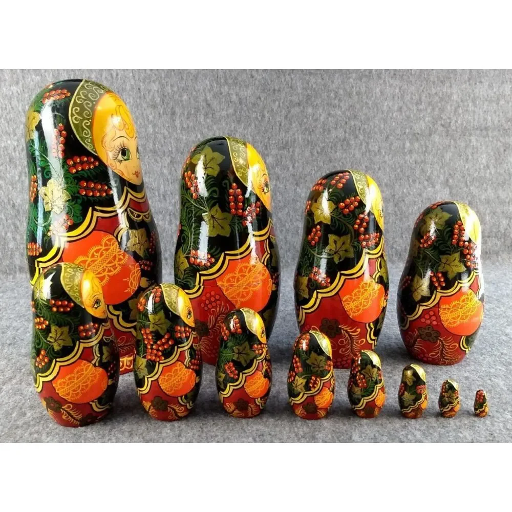 Russian Nesting Dolls Matryoshka 12 Pcs‎ Handmade Vintage 1992 Sergiev Posad 10
